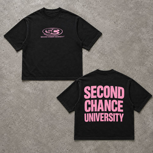 BLACK & PINK LOGO TEE
