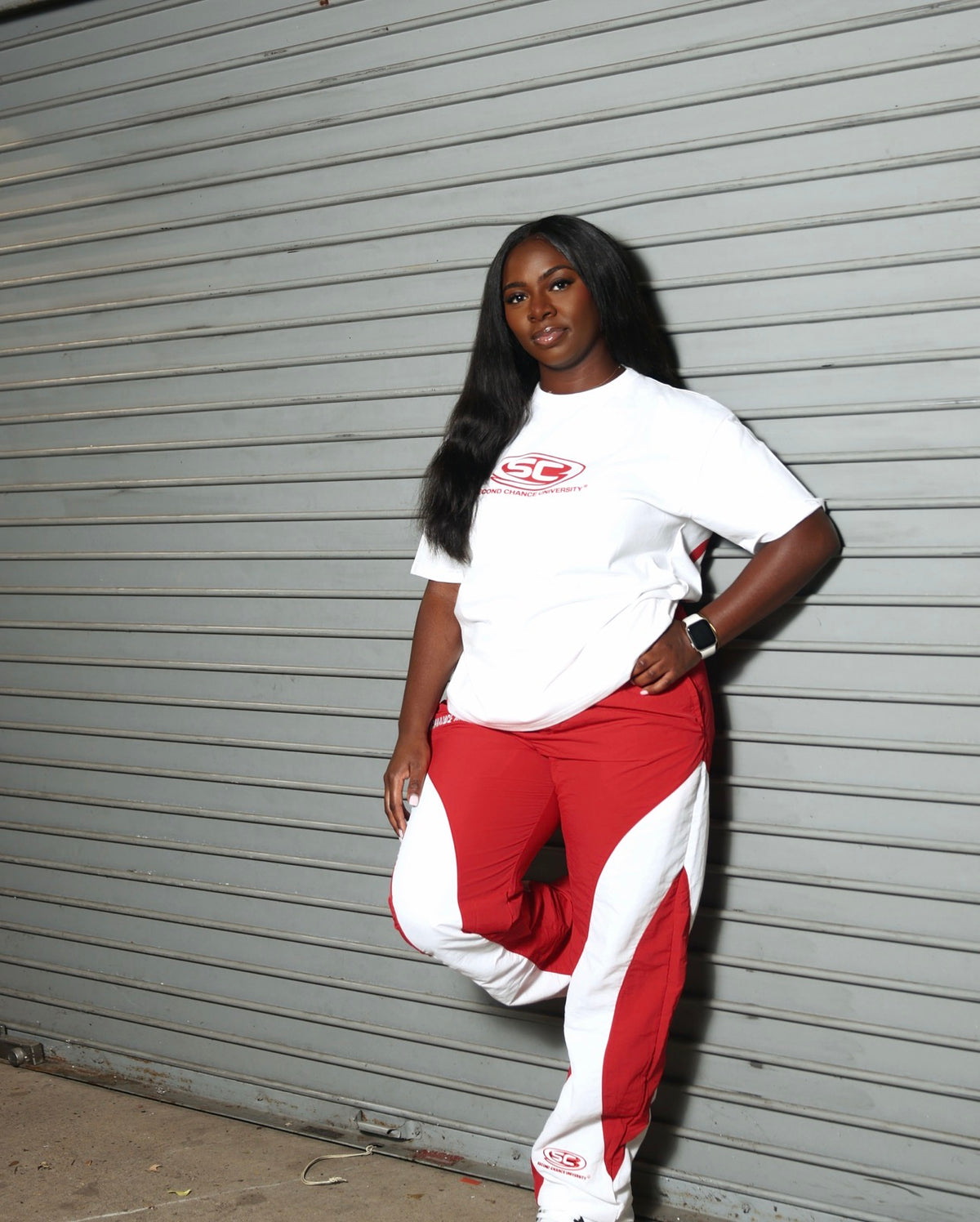 WHITE & RED LOGO TEE