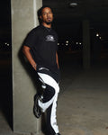 BLACK & WHITE LOGO TRACKPANTS